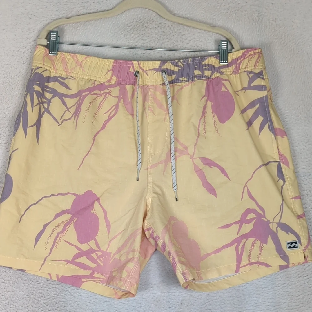 Billabong Men's Yellow & Pink Tropical Board Shorts Size XXL